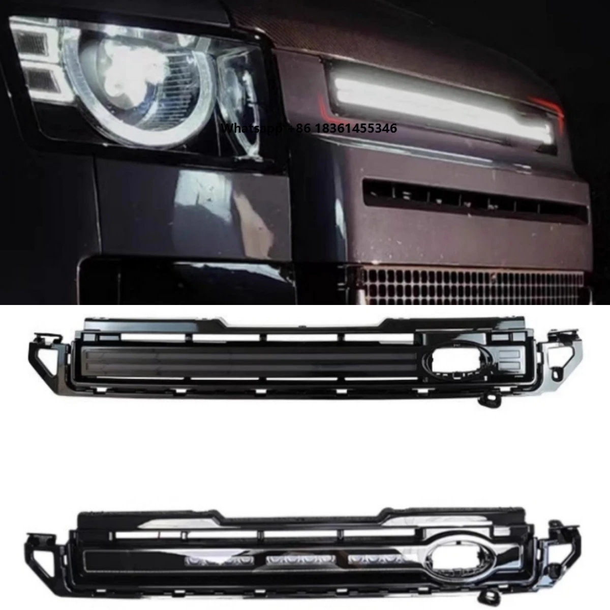 

Car Illuminated Grille for 90 110 2020-2023 Modified Radiator Grill with Led Light Bumper Net