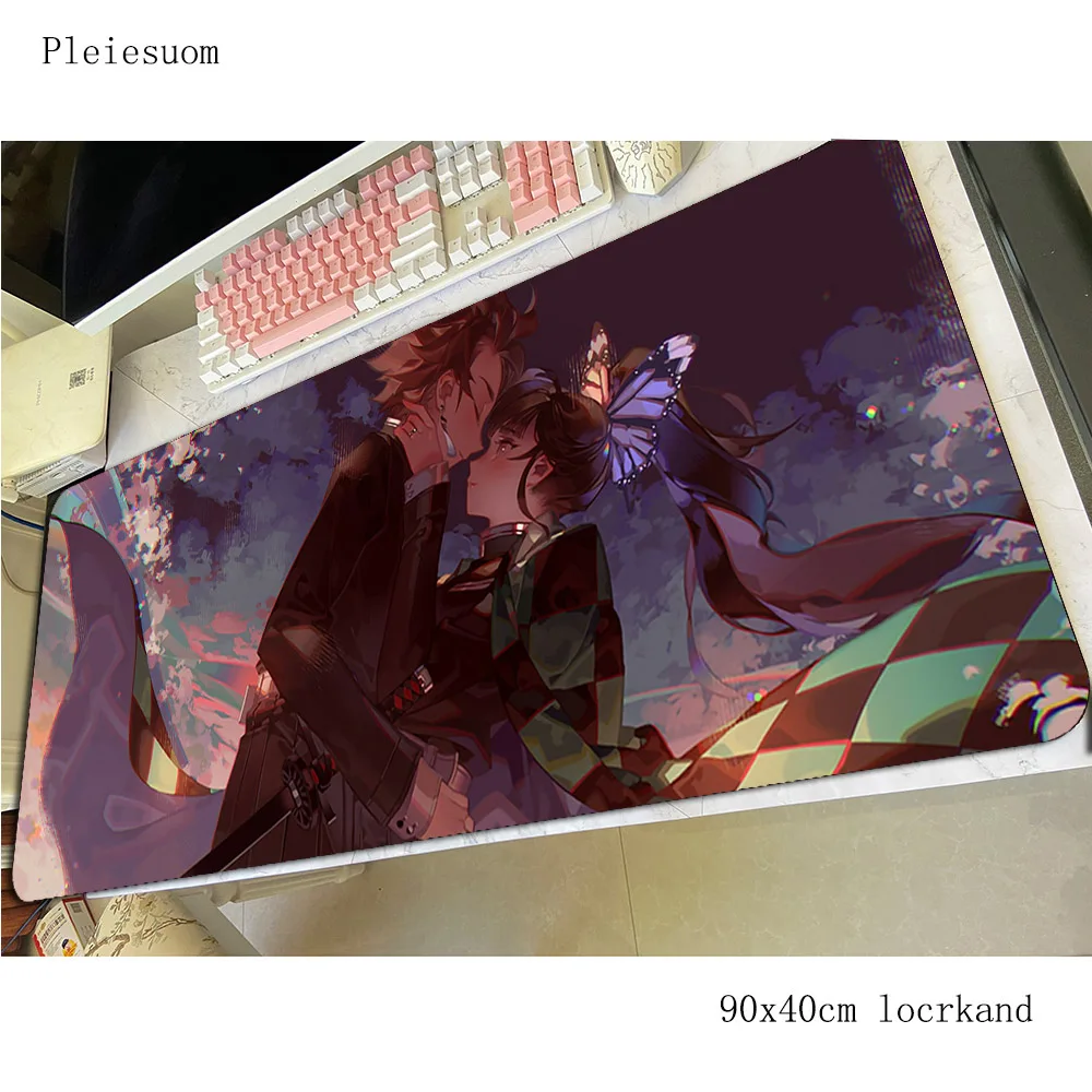 Коврик для мыши Demon Slayer, 3d аксессуар, коврик для мыши 900x400 мм, модный игровой коврик для предприятий, резиновые коврики, клавиатура, большой коврик для мыши, геймер