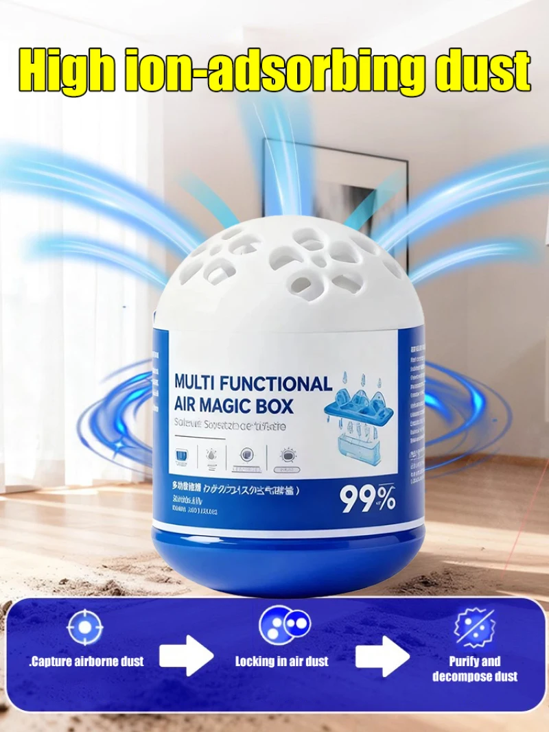 120ml 1/2/4pcs Automatic Dusting Box Indoor Air Purification Dust Removal Box Efficient Electrostatic Adsorption Dust Removal Ho