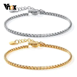 Vnox Gold Color Rolo Chain Bracelets for Women,Snake Cuban Paperclip Chain Bracelets, Chic Minimalist Girl Party Holiday Jewelry