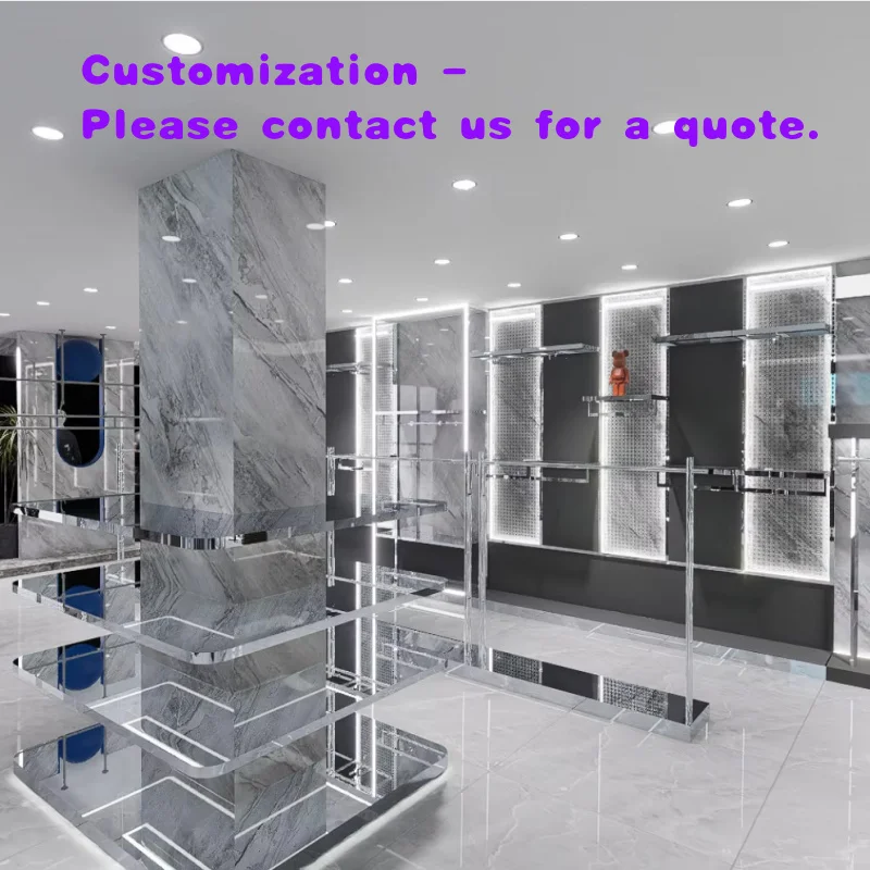 

Мебель для магазинов одежды: современные витрины и стеллажи из дерева, мрамора и металла для мужской одежды, дизайн интерьера магазина.