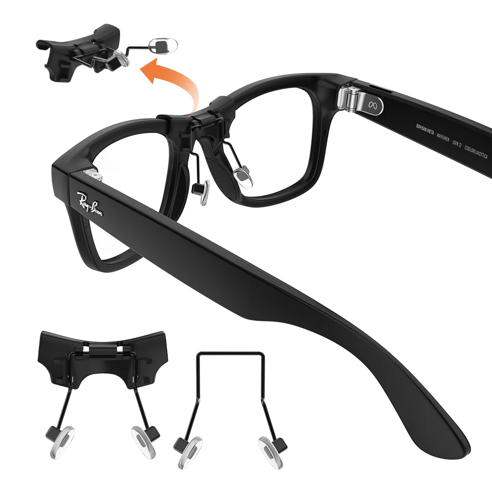 Almohadillas Nasales HIBloks para Gafas Ray-Ban Meta Wayfarer Gen1 y Gen 2, Accesorios para Gafas Inteligentes, Clip Antideslizante de Silicona para la Nariz