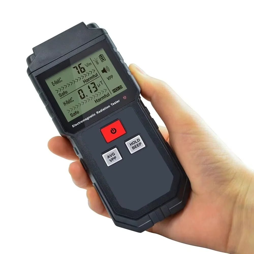 EMF Meter Electromagnetic Field Radiation Detector Battery Powered Portable EMF Detector Equipment Tester TOOLTOP ET825