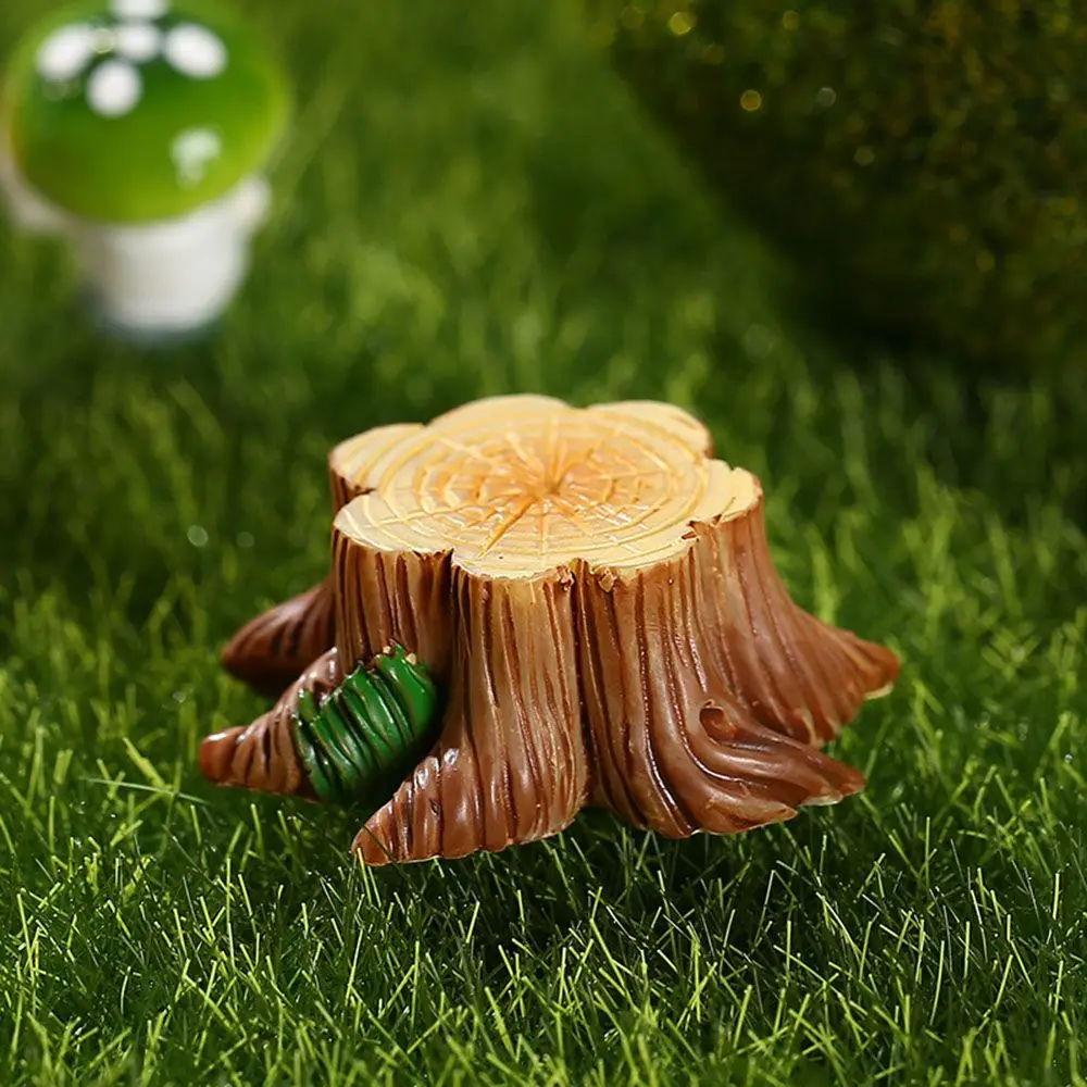 Gift Dollhouse Micro Landscape Bonsai Ornament Miniature Figurine Resin Statue Mini Tree Stump Fairy Garden