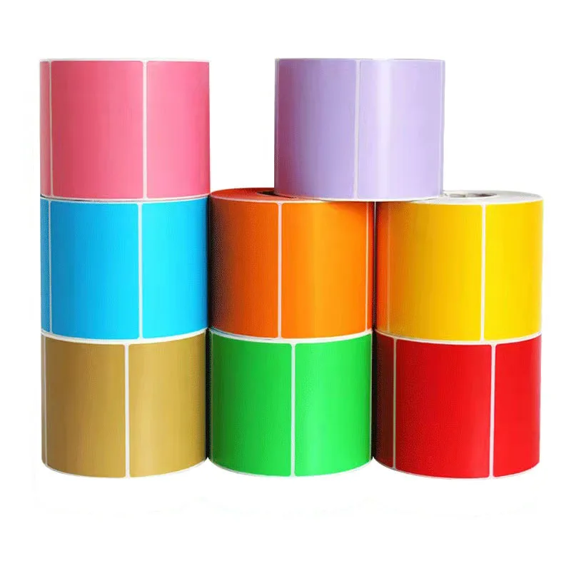 1 roll Color Thermal Paper Label Sticker Blank Label Direct Print Not need ribbon Waterproof Print Supplies