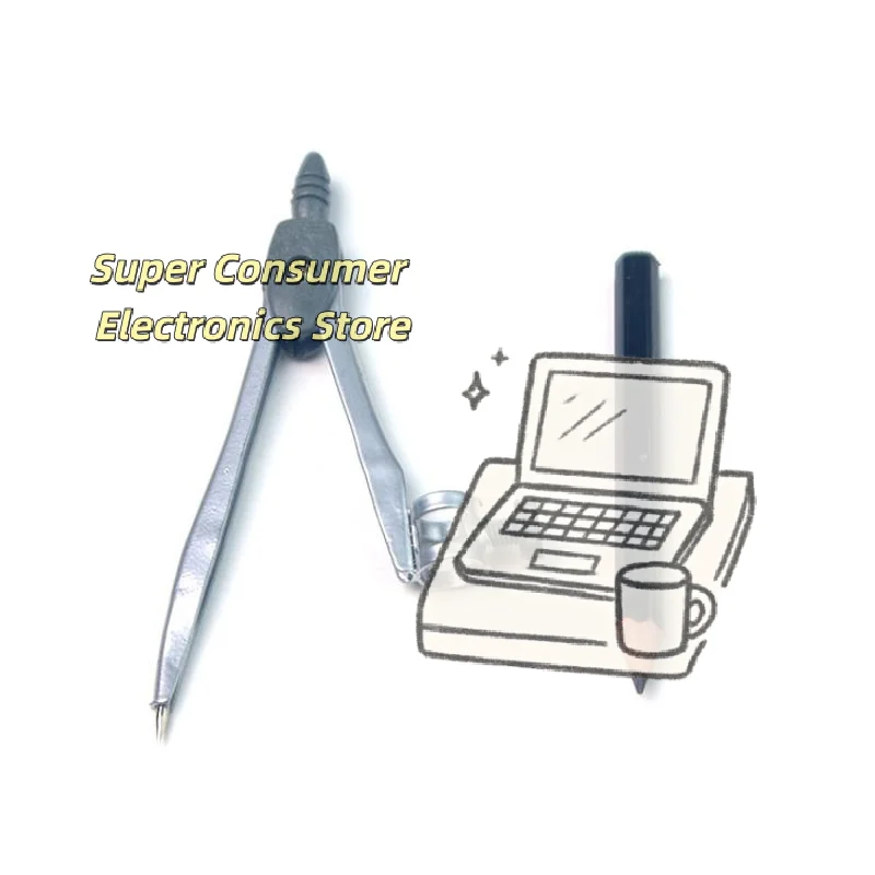 Metal Locking Compass Set Anti-Slip Precision Drawing Tool Fits 0.39 Inch Pens for Students Math Geometry Tasks
