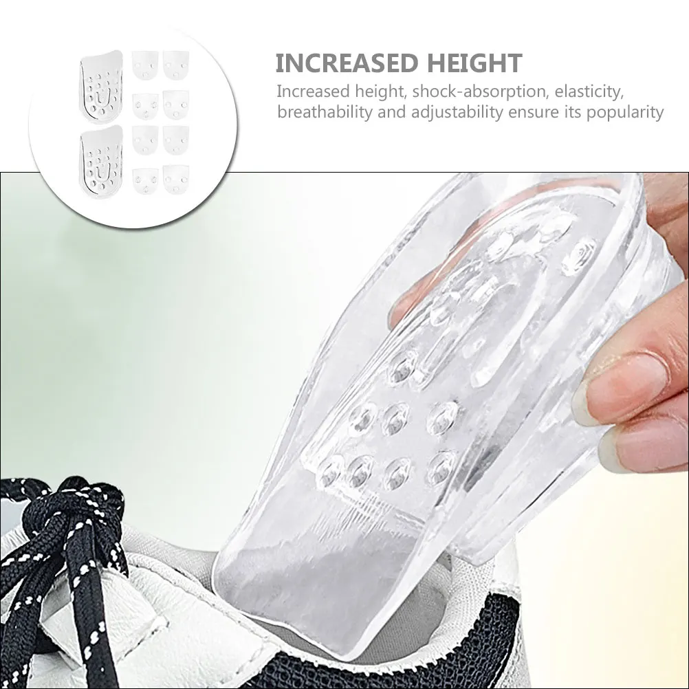 

Transparent 3cm Height Increase Insoles Adjustable Detachable Booster Pads for Shoes Sneakers Flats Boots Invisible Gel Heel