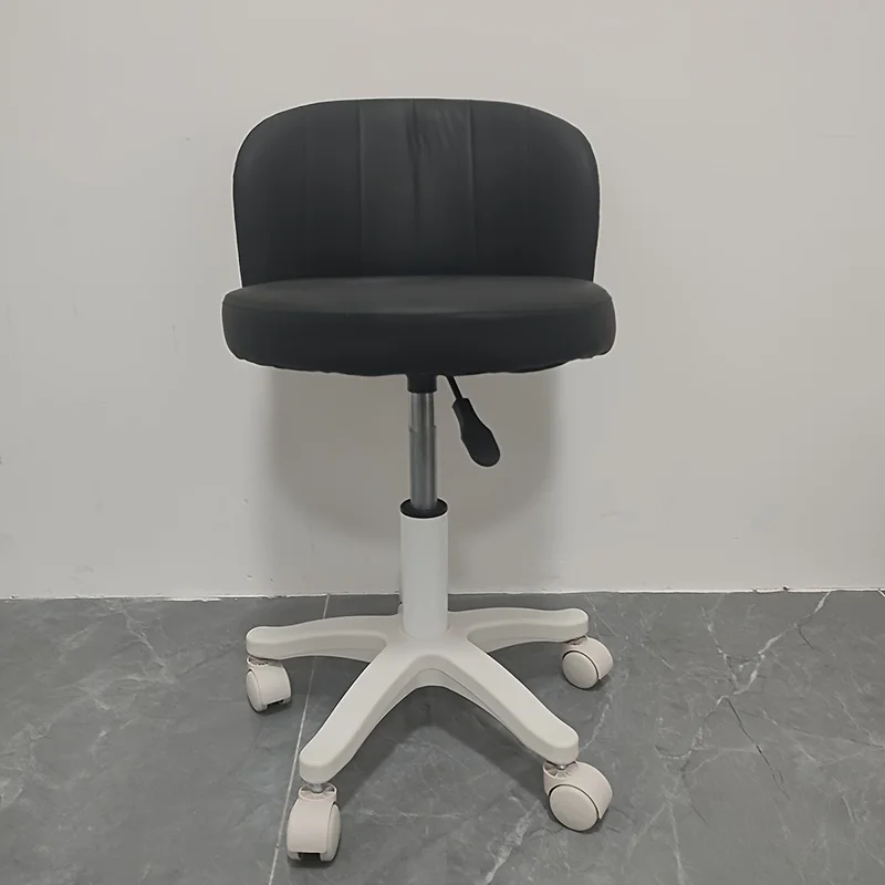Round Swivel Stool with Backrest - 136.08 KG Weight Capacity, 360° Rotating, Adjustable Height, Ideal for Beauty Makeup
