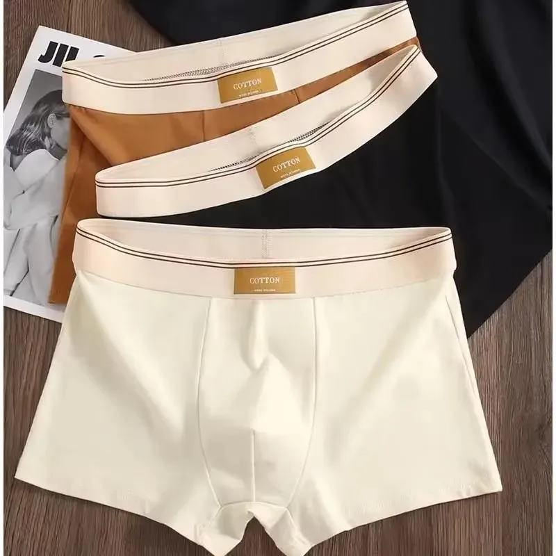 

3Pcs Men's Underwear Hombre Panties Boxershorts Comfortable Breathable Cotton Underwear Sexy Underwear Solid Color Boxer Shorts