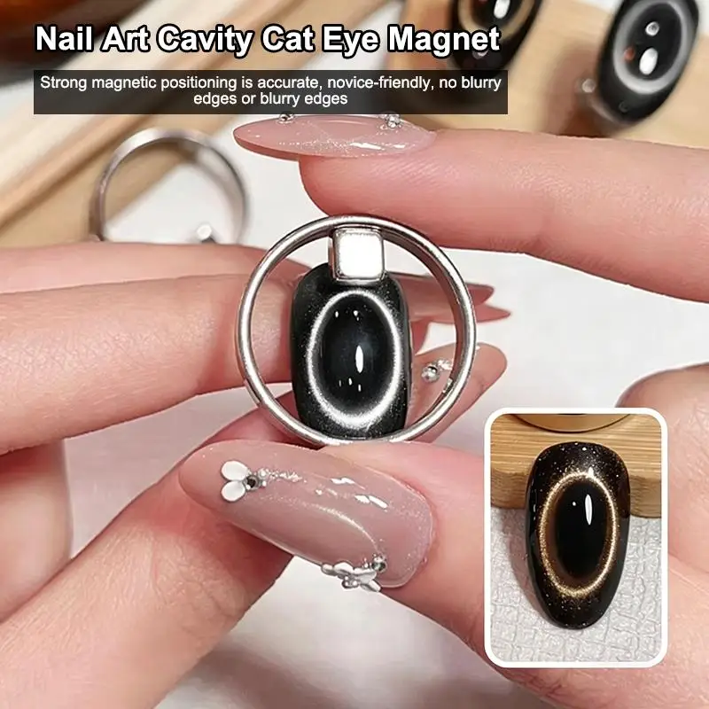 New Hollow Cat Eye Magnet For Gel Nail Polish Ring Nail Art Magnet Set French Magnetic Auxiliary Tool DIY Manicure Magnetic Tool