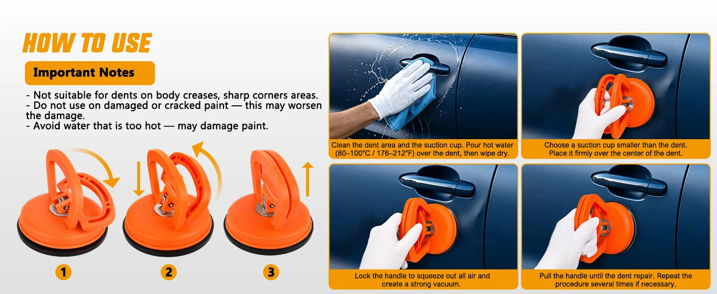 Nilight Car Dent Puller Paintless Dent Repair Kit Adjustable Lifter Glue Gun Rubber Hammer Tap-Down Pen 18 Puller Tabs Removal Tool for Car Refrigerator Dents Hail Damage Door Body Ding