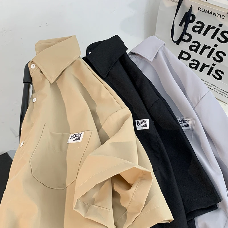 

Casual Ice Silk ort Sve Men's irt Summer Trendy arp Haome High End Feeling Versatile College Sle DK orm