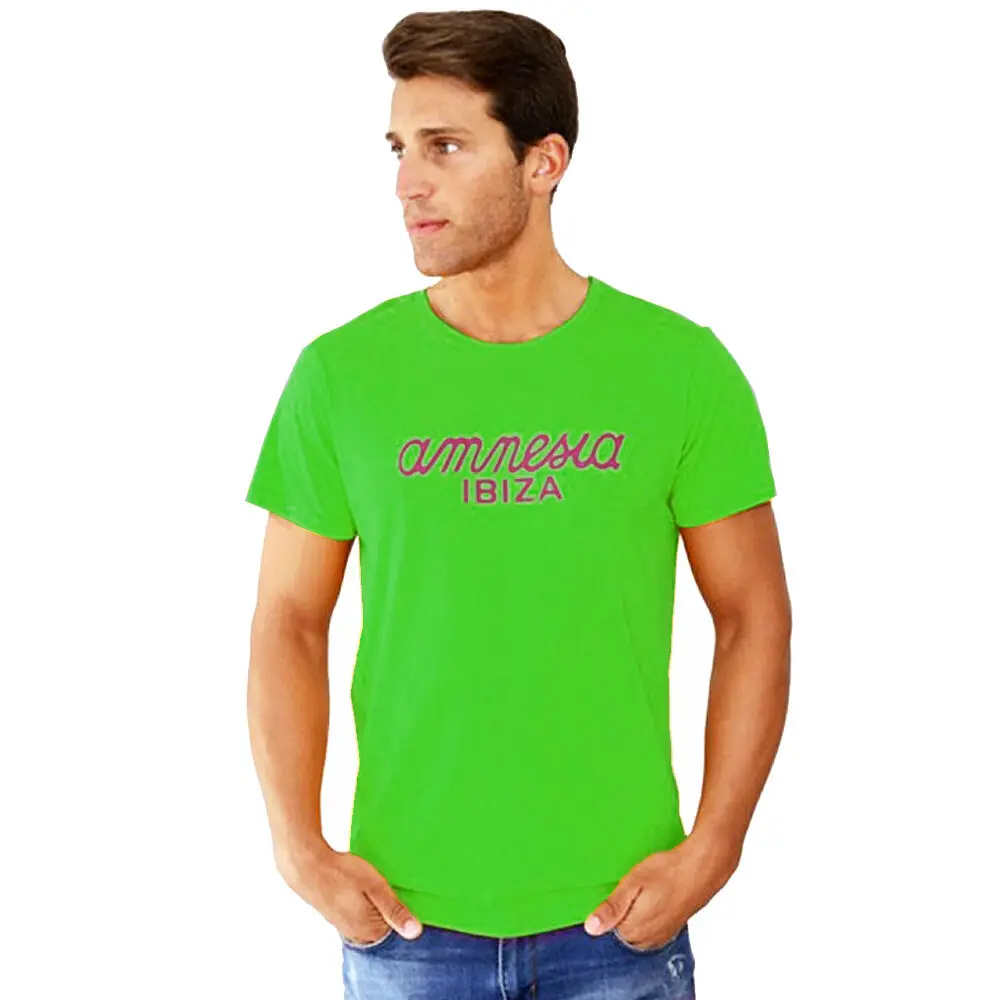 Official Amnesia Ibiza Club Logo Mens T Shirt Classic Party Lime Green Rrp 50