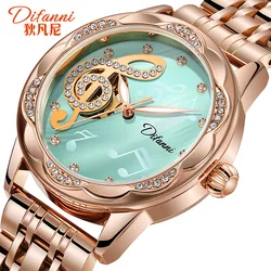 Women Automatic Watch Diamond Mechanical Sport Wristwatch Elegant Female Waterproof Full Steel Bracelet Business Luminous Clock