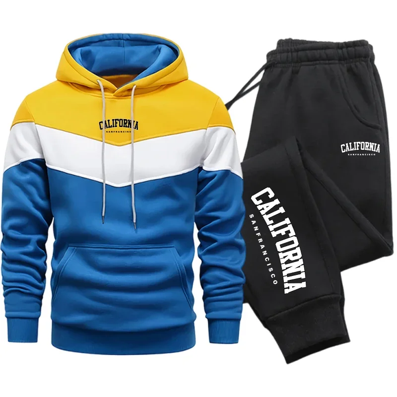 Fashion Men's Tracksuit Print Casual Hoodie Sweatshirts Outdoors Sports Jogging Clothing Autumn Winter Warm Quality Streetwear