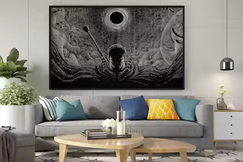 Anime Canvas Wall Art, Anime Poster, Berserk Anime Wall Art, Berserk Guts Poster, Berserk Black &amp; White Poster, Guts Cool Poster