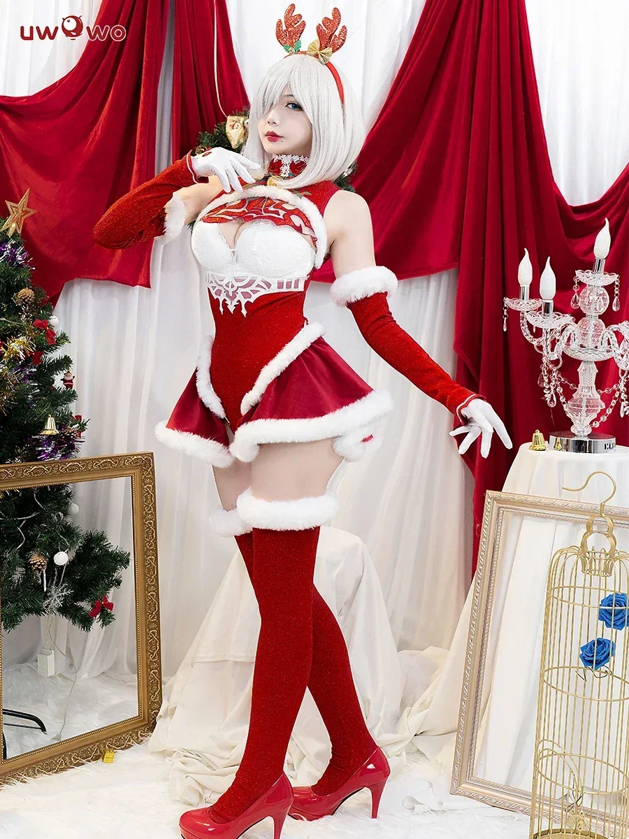 Lovely Red Christmas 2b Suit Cosplay Costume Women Leather Christmas Dress Halloween Costumes for Women NieR YoRHa 2B Cosplay