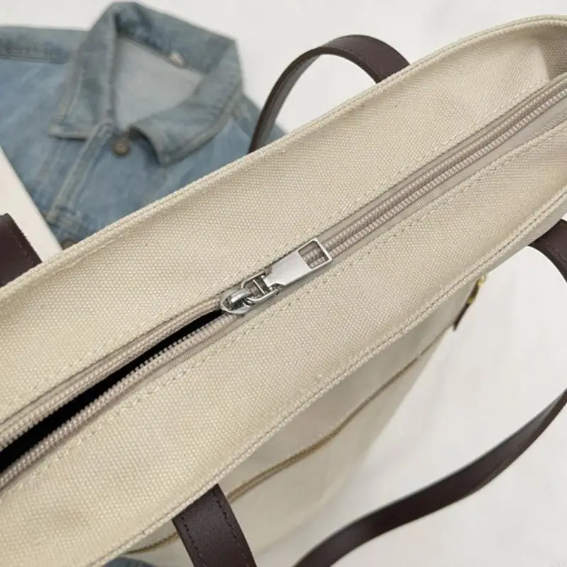 

Retro Canvas Underarm Bag Handbag with Spacious Interior Casual Work Satchel 20CA