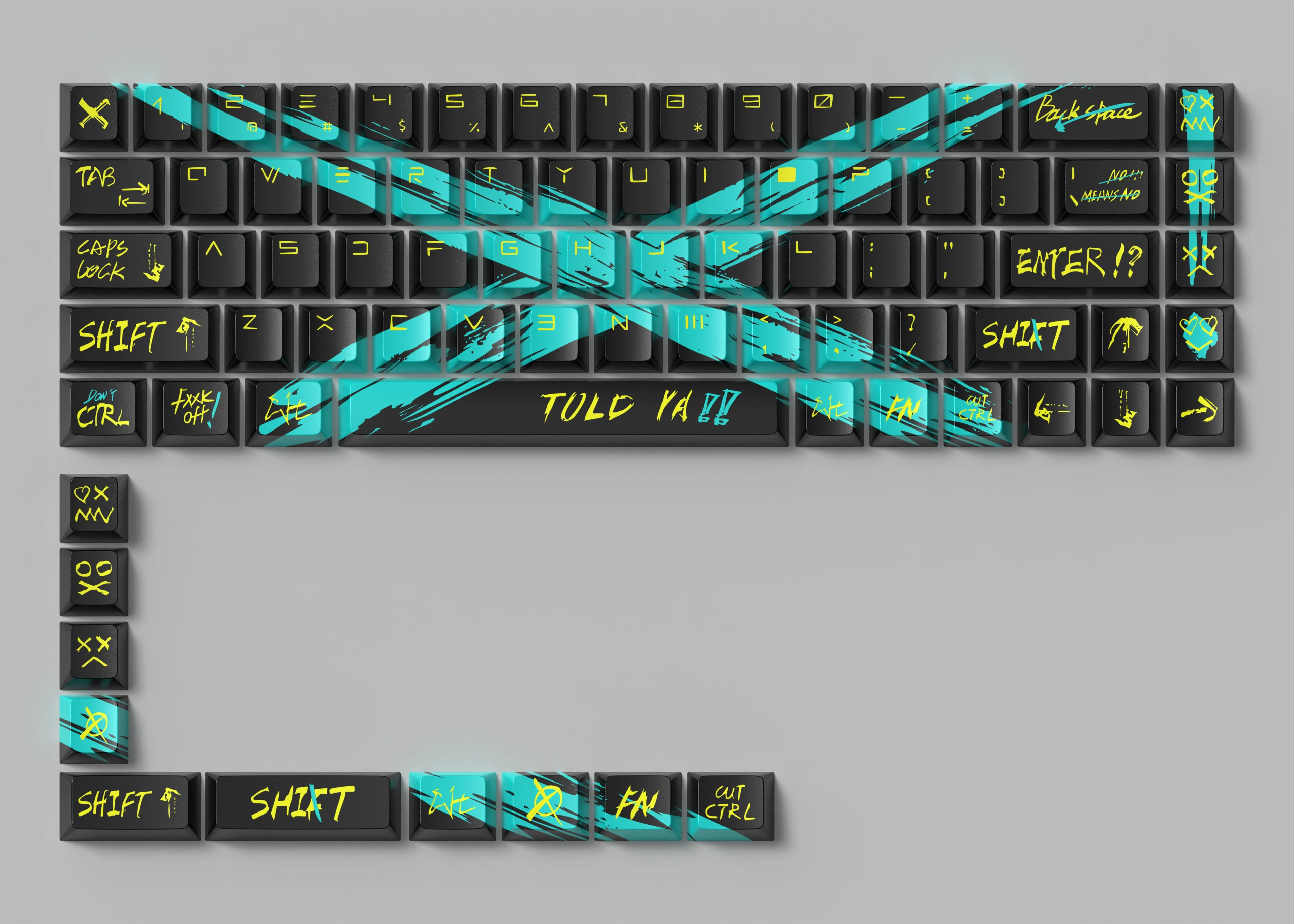 GMK contra teclas inválidas Cherry Profile PBT Dye-Sub 78 teclas para 60/61/64/68 MX Switches Teclado mecânico para jogos