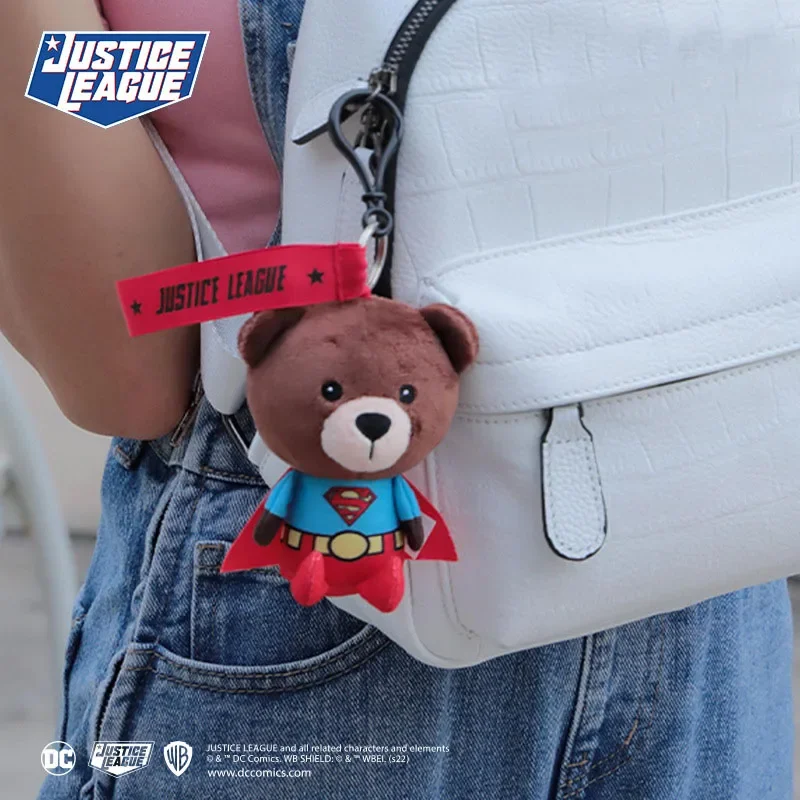 Genuine Justice League Batman Wonder Women Plush Keychain Co-branded Teddy Bear Doll Cute Anime Movie Peluche Toy