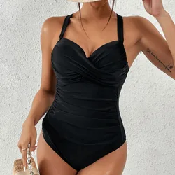 Slimming One-Piece Swimsuit Women's Closed Swimwear 2024 Push Up Swimming Wear Bodysuit Beach Bathing Suit Beachwear Pool Bather