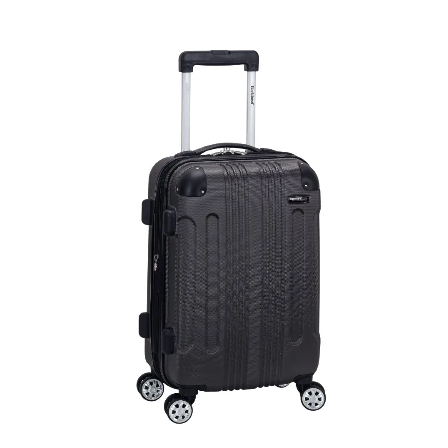 

9" Adult Teen 1-Piece Solid Print Hardside Carry on Luggage Gray