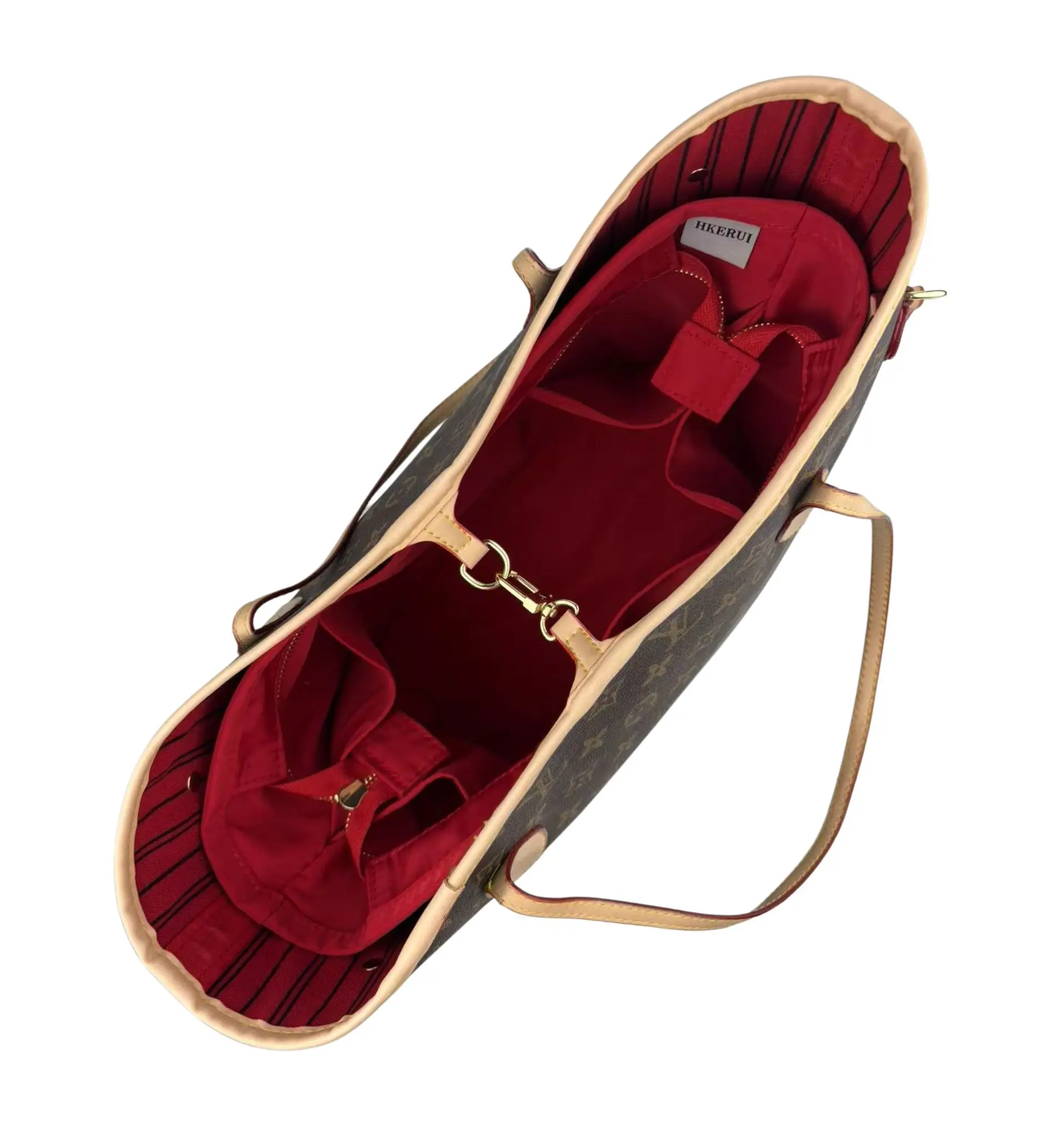 For Neverfull PM MM GM insert Bags Organizer Makeup Handbag Organize Inner Purse Portable base shaper Premium nylon (Handmade）