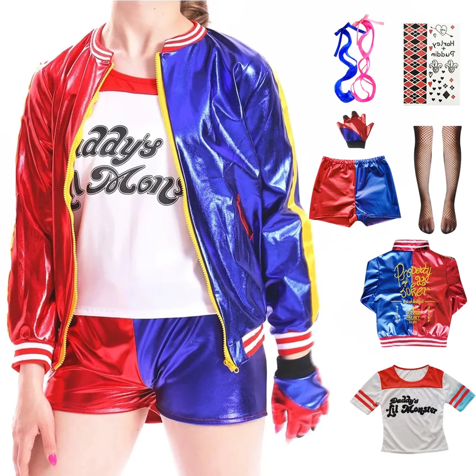 

Cosplay Costume Kids Cosplay Party Girls Role Play Costume Halloween Harley Quinn Cosplay Props