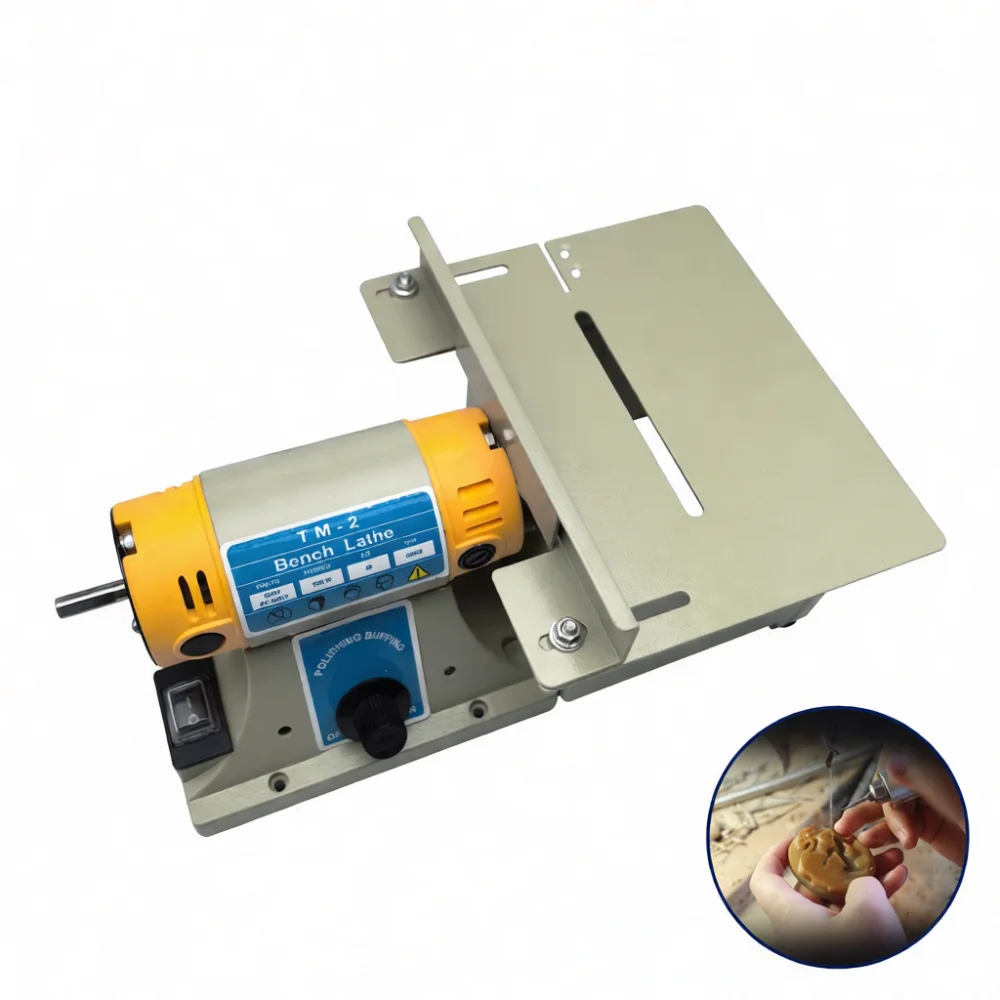 TM2 Bench Polishing Machine Dual Shaft Electric Buffer Grinder Professional Tool For Metal Wood Jewelry Surface Refurbish