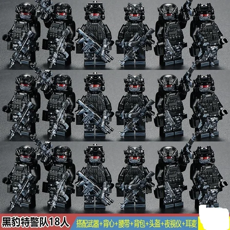 Militärfiguren der Spezialeinheiten, Ghost-Swat-Soldaten, die Bausteine zusammenbauen, explosionsgeschützte Polizei-Bausteine, Ghost-Swat – Detail 11