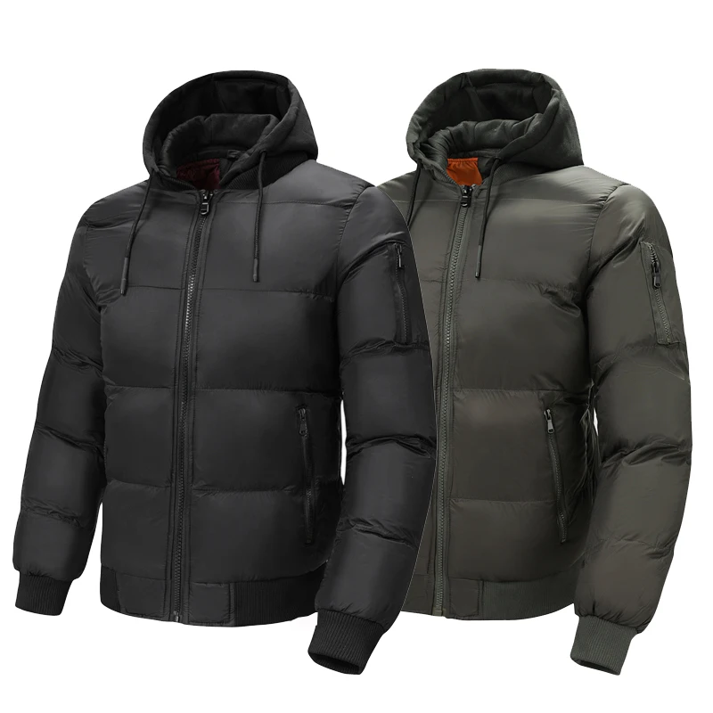 

Outdoor Thickened Warm Windproof Hooded Jacket With detachable hat Winter Men's Classic Casual Loose Coat Fashion Men Clothes