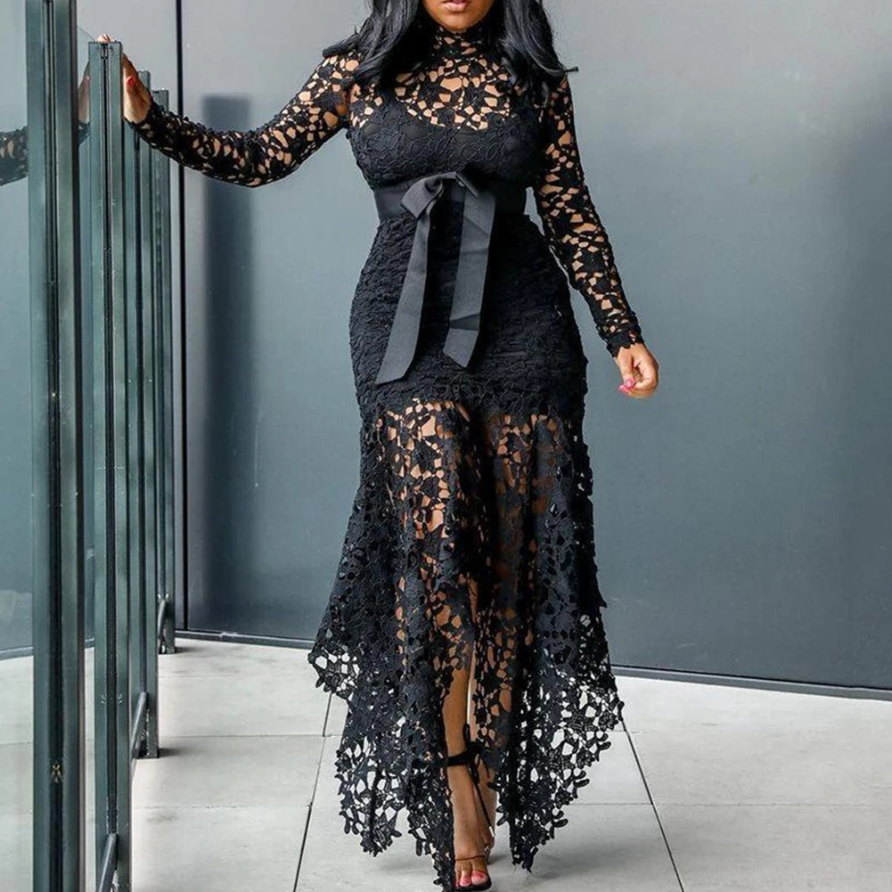 Women's Dresses Affordable Dress Lace Sexy Bodycon Evening Party Ladies Maxi Dresses Long-Sleeve Plus Size For Women Pajamas