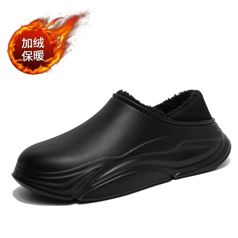 

Couple's Solid Thick Bottom Slippers Plush Sandals New Men High Quality Cotton Winter Home Shoes Comfortable Anti-slip Slip-on