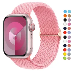 Braided solo loop For Apple watch band 45mm 44mm 40mm 41mm 49mm Elastic bracelet iWatch series 9 8 7 3 5 se 6 4 Ultra 2 strap