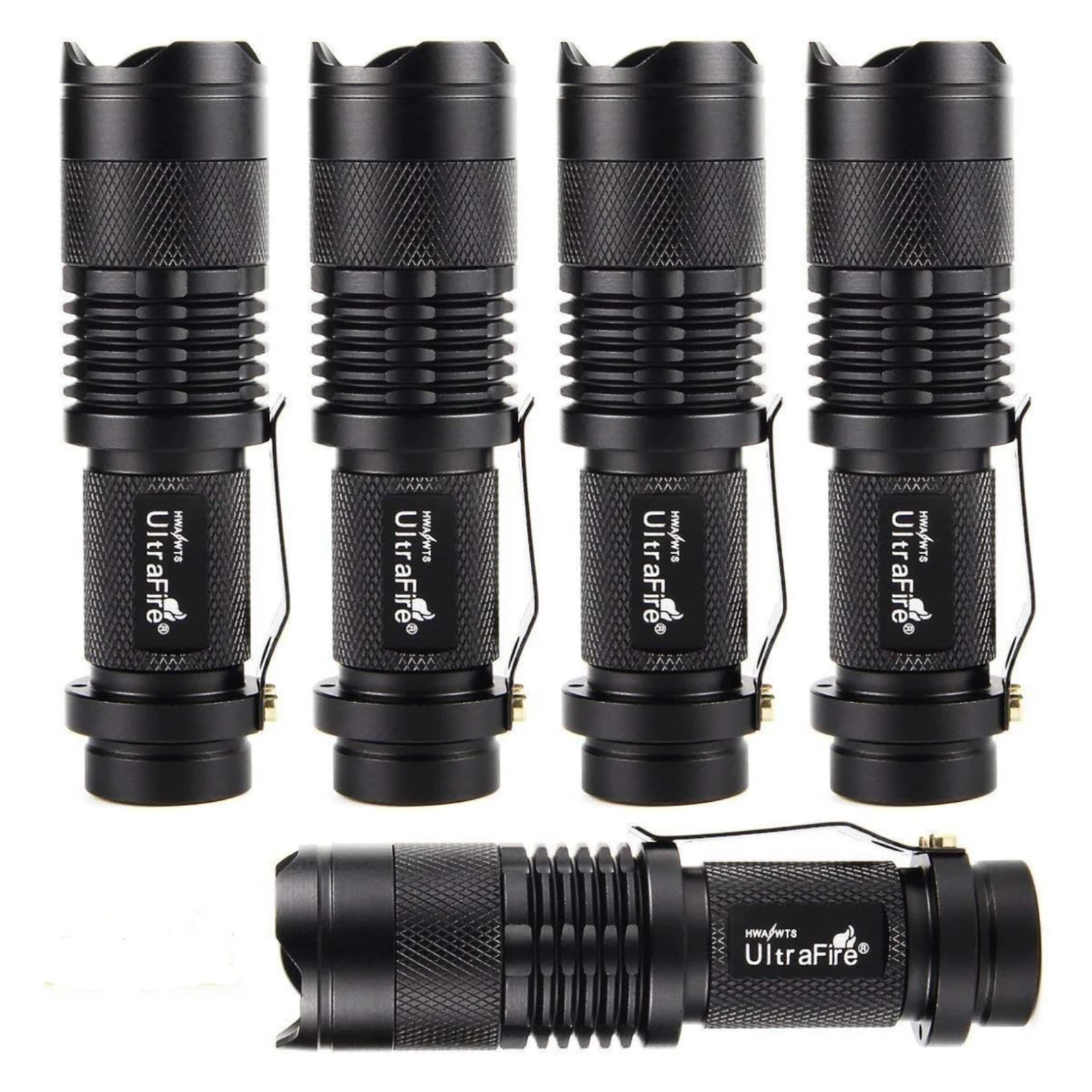 UltraFire 5 Pack SK68 Mini Flashlight 300LM 14500 Small Handheld Pocket Torch Light Portable LED EDC Flashlights for Daily Use