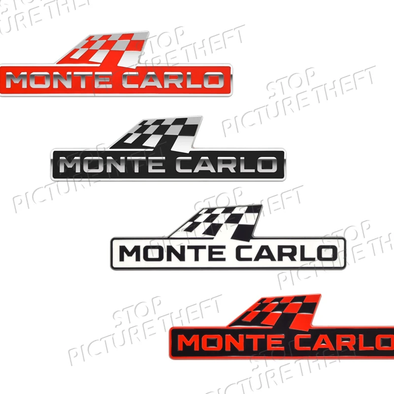 Monte Carlo Racing Flag Grille Logo 3D Metalowa naklejka Karoseria Tylny bagażnik Emblemat Naklejka Do Skody VRS Kamiq Superb Octavia Rapid