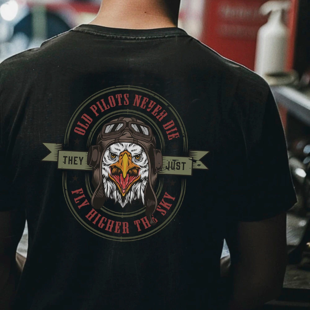 Hardman Club Summer Short-Sleeved T-Shirt - Eagle Pilot Cotton Short-Sleeved Shirt