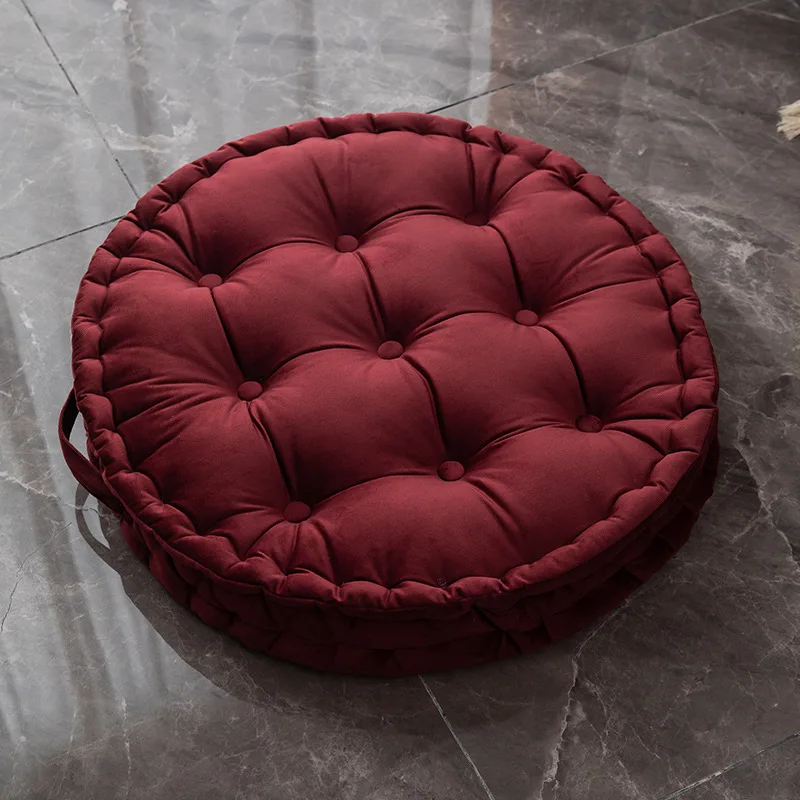 Nordic Soft Plush Floor Cushion Round Thick Sofa Cushion Velvet Chair Pad Decorative Pillows for Living Room Seat Cushion