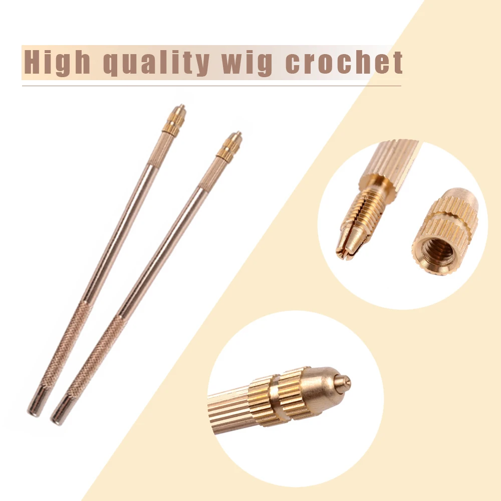 Detachable Metal Ventilating Needle For Lace Wig Making 1pc Brass Holder And 4 Sizes Repair Needles Hair Extention Tools