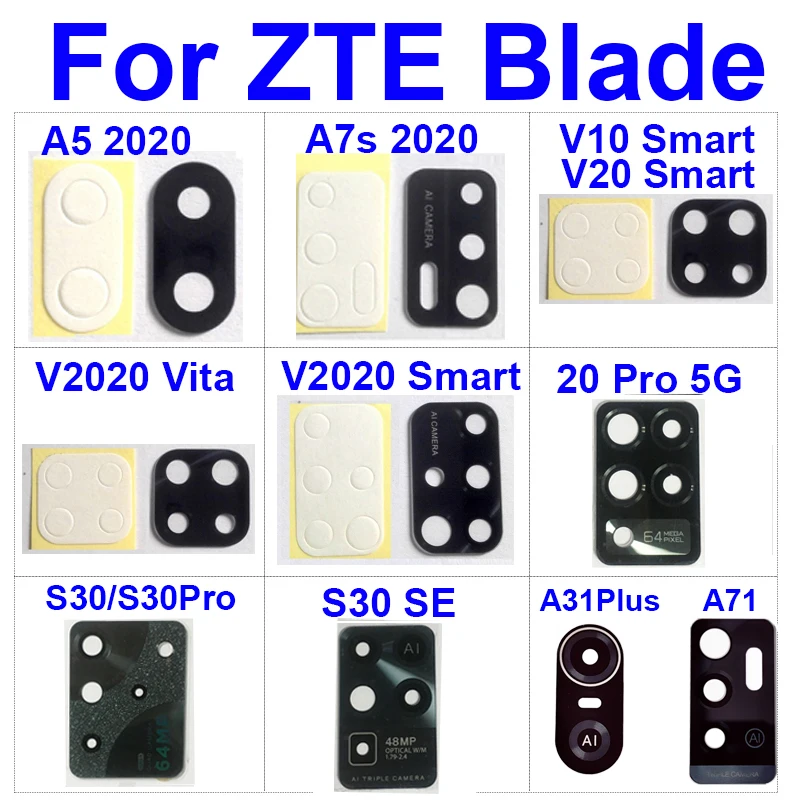 For ZTE Blade A5 A7S A31Plus A51 A71 V10 V20 V2020 20 V Smart V2020 Vita 20Pro S30pro S30se Rear Back Camera Glass Lens Sticker