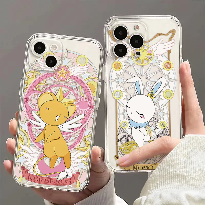 Anime Kinomoto Sakuras Cerberus Phone Case For Samsung S24 S23 S22 S21 S20 S10 FE Note20 Plus Ultra Lite 5G Clear Soft TPU Cover