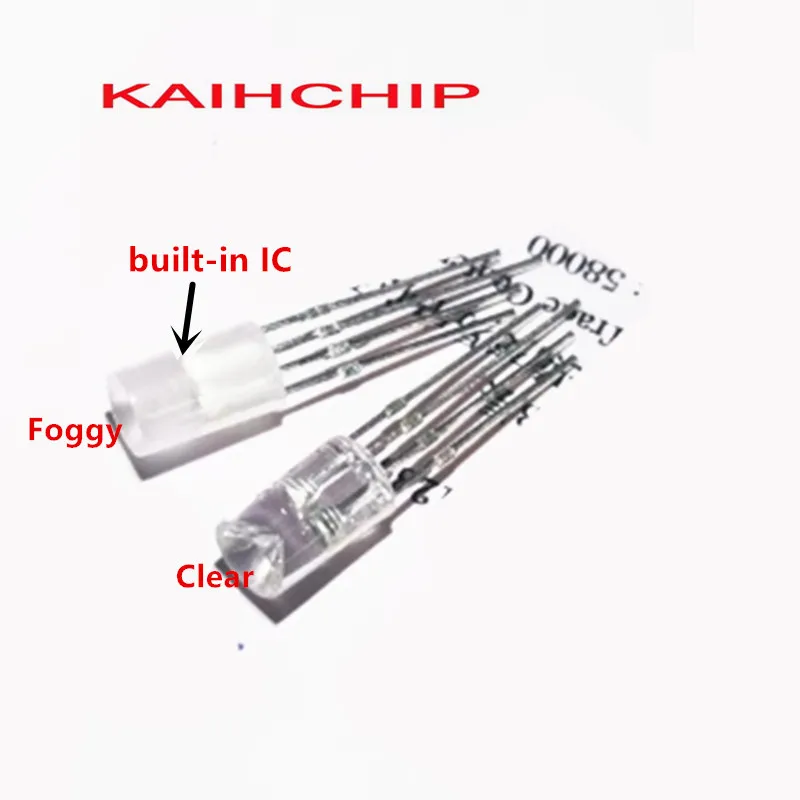 5v Ws2812 WS2812D Ws2812b 5mm DIP LED Diode F5 RGB Phantom Integrated Ic Light Emitting Diode Transparent Surface Pixel Light