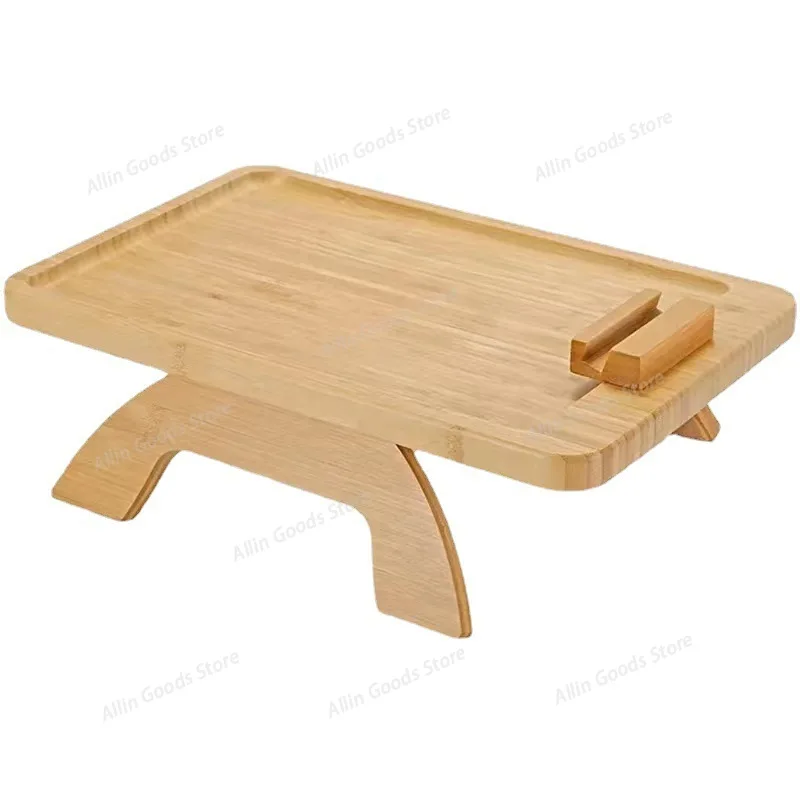 New Arrival Natural Bamboo Lazy Sofa Tray Rectangular Snack Counter Household Food Serving Tray