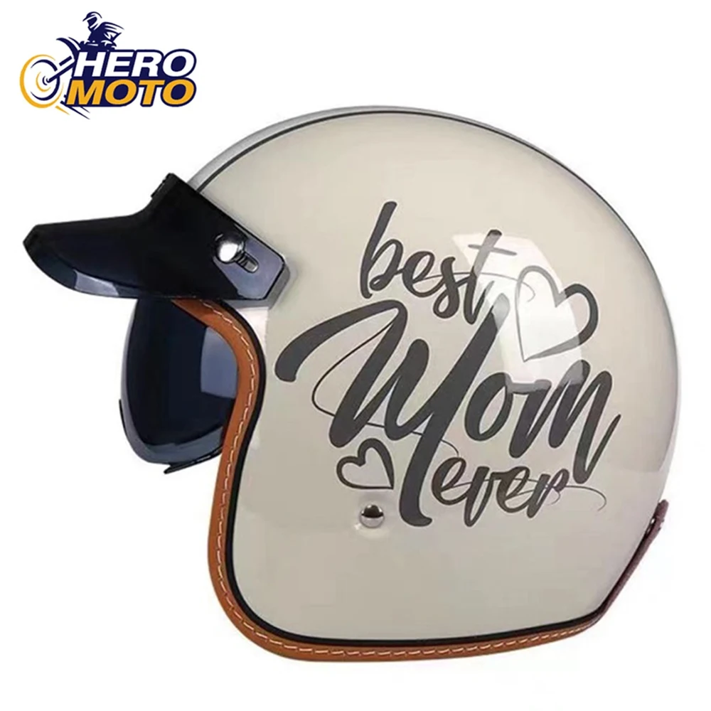 

Retro Motorcycle Helmet Men Casco Moto Helmets 3/4 Open Face Helmet Riding Protection Motocross Half Helmet DOT Certification