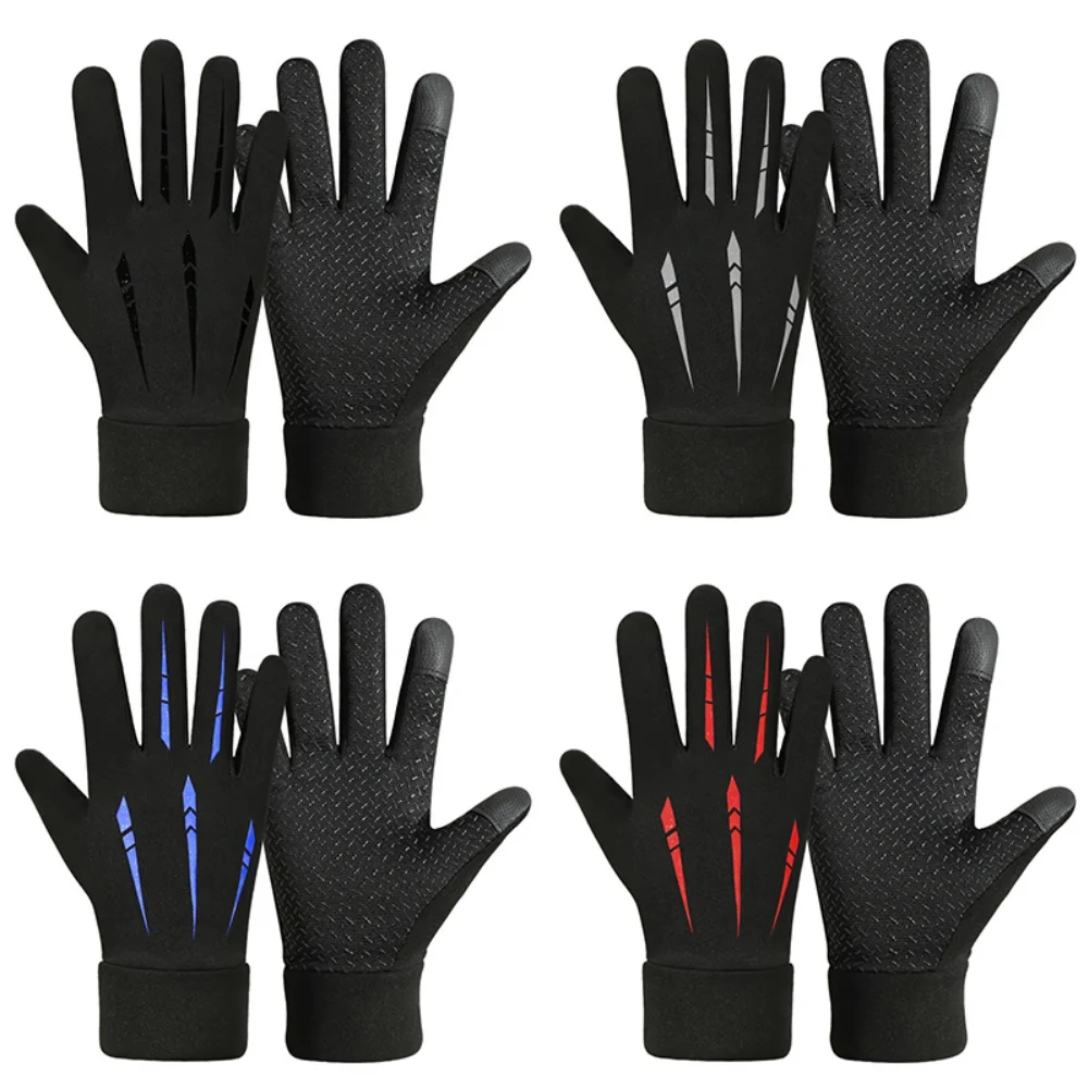 Gloves Winter Warm Plush Full Finger Gloves For Cycling Bicycle Bike Ski Outdoor Camping Hiking Motorcycle Touch Screen Mittens