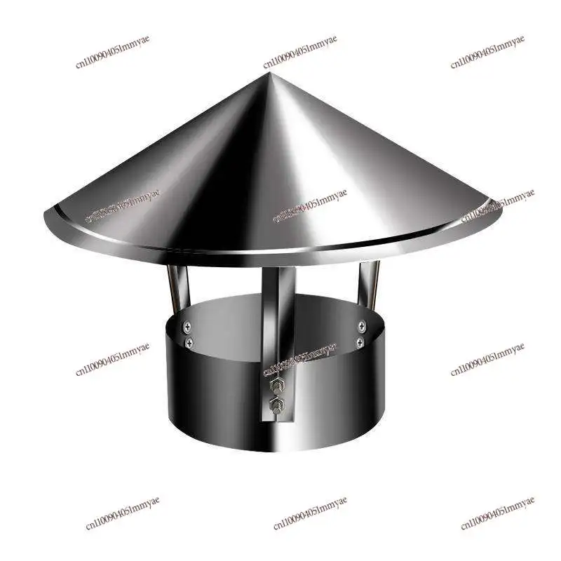 304 Stainless Steel Chimney Rainproof Cap Exhaust Exhaust Pipe Outdoor Chimney Windproof Cap Pipe Cover