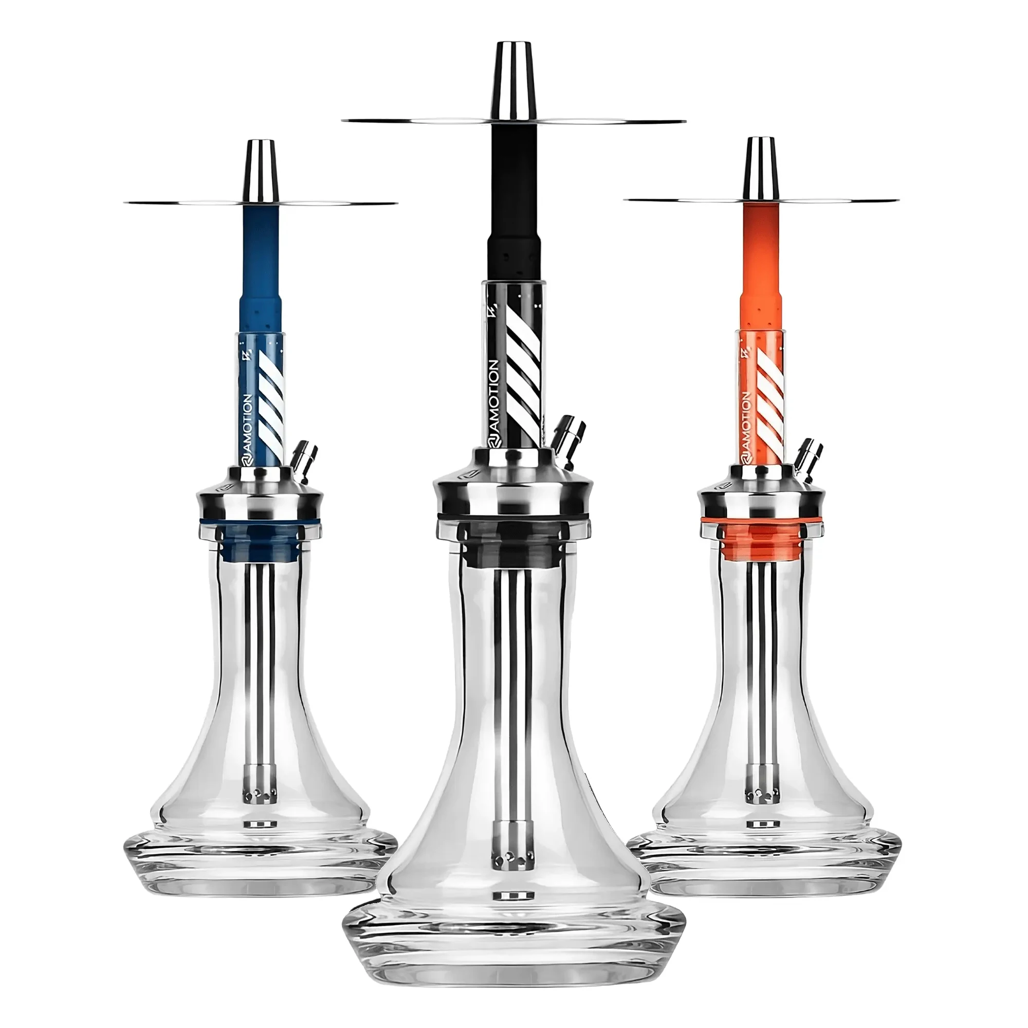 AMOTION FUTR Hookah Shisha Set 304 Stainless Steel Material with Silicone Pipe Glass Base