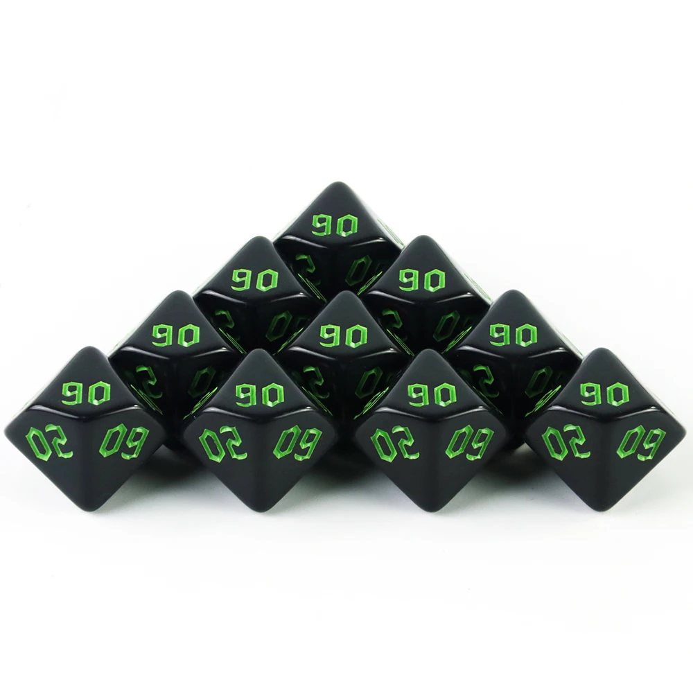 10 Sided Dice Role Play Dice High Quality Material D10 Dice (00-90) Amazing Retro Font Styles For Role Playing Game