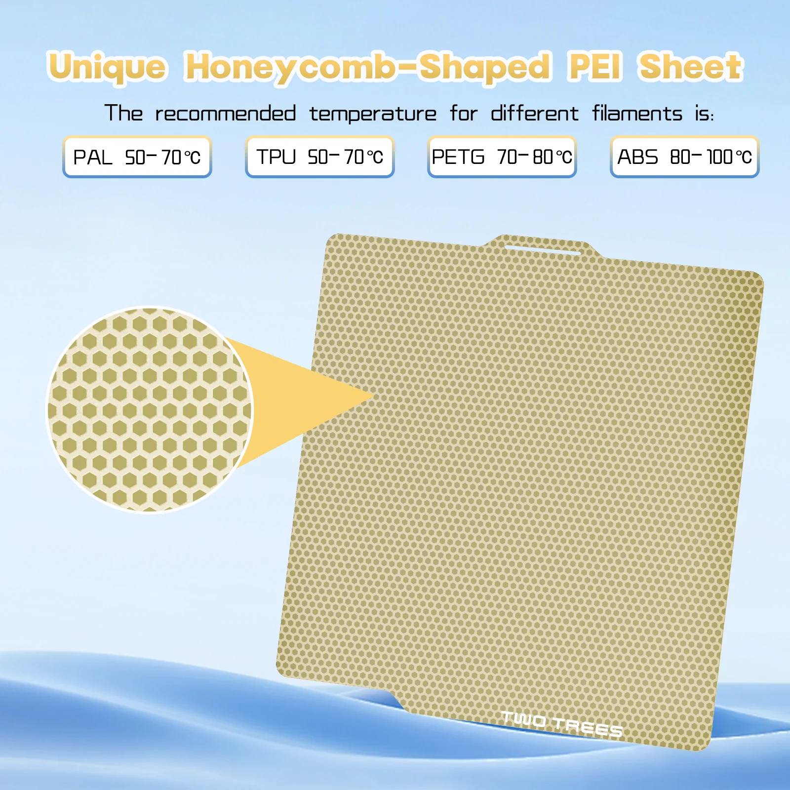 Double Sided PEI Honeycomb/Cube/Twill Build Plate 257x257mm For Bambu Lab P1P/P1S/X1/X1C/X1E/A1/A1mini PEI Spring Steel Sheet