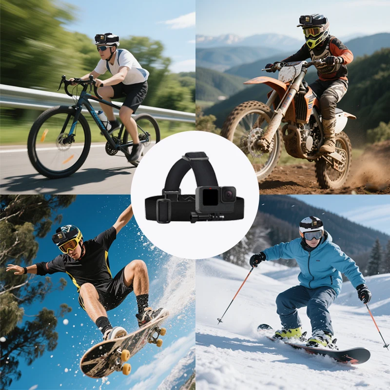 Head Strap Mount For GoPro Hero 13 12 11 10 9 8 7 Insta 360 X5 X4 X3 GO 3 3S DJI Osmo Action 3 4 5 Pro Cameras Accessory ﻿ image 3
